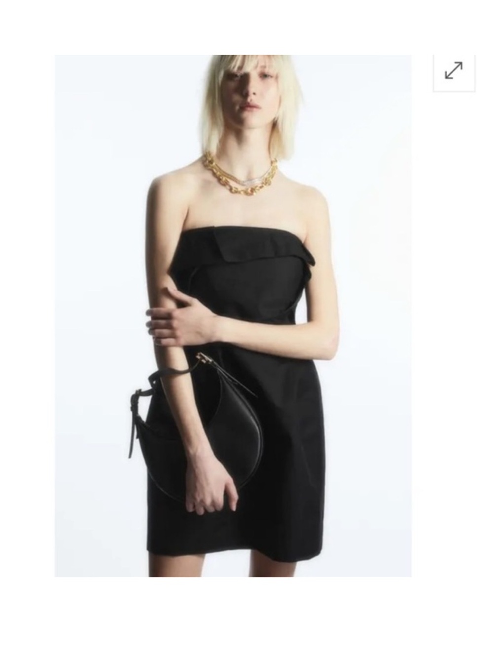 COS Strapless Linen-Blend Mini Dress  Size 8